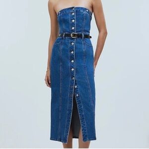 Madewell Blue Button-Front Denim dress